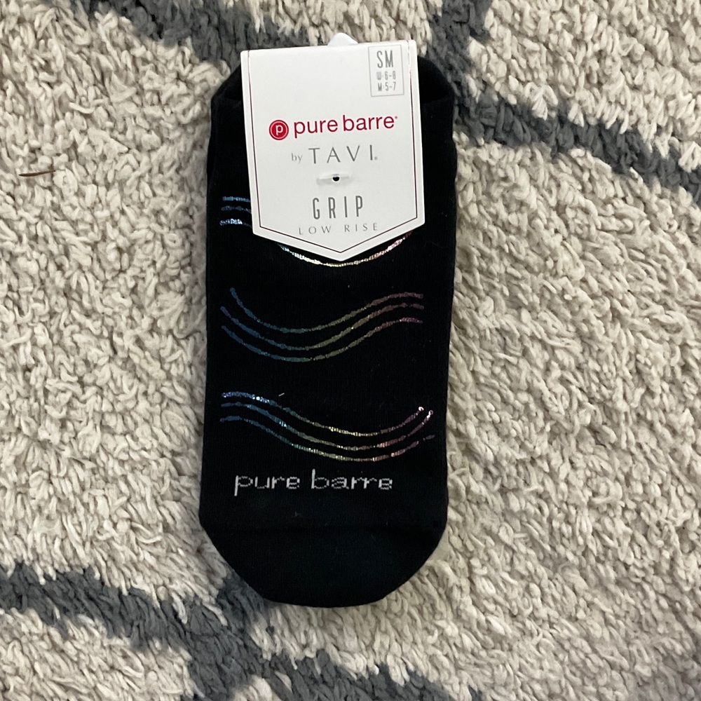 Pure Barre Black Low Rise Grip Socks